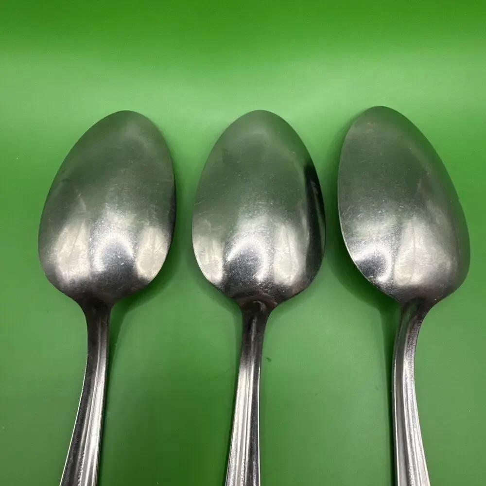 (3) Royal Allegheny RFL9 Oval Soup Table Spoon Place Stainless Outline 7 1/4 In